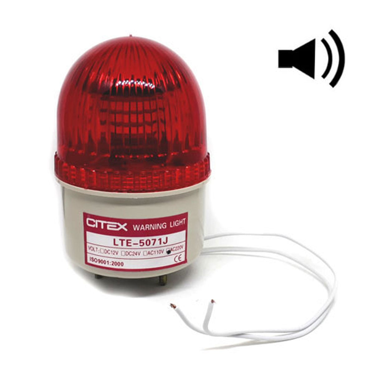 LTE-5071J 24Vcc/ca GIROFLEX VERMELHO COM BUZZER / SONORO