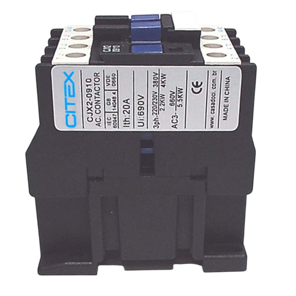 CJX2-0910 BOBINA 110V 50/60HZ CONTATOR TRIPOLAR 9A +1NA