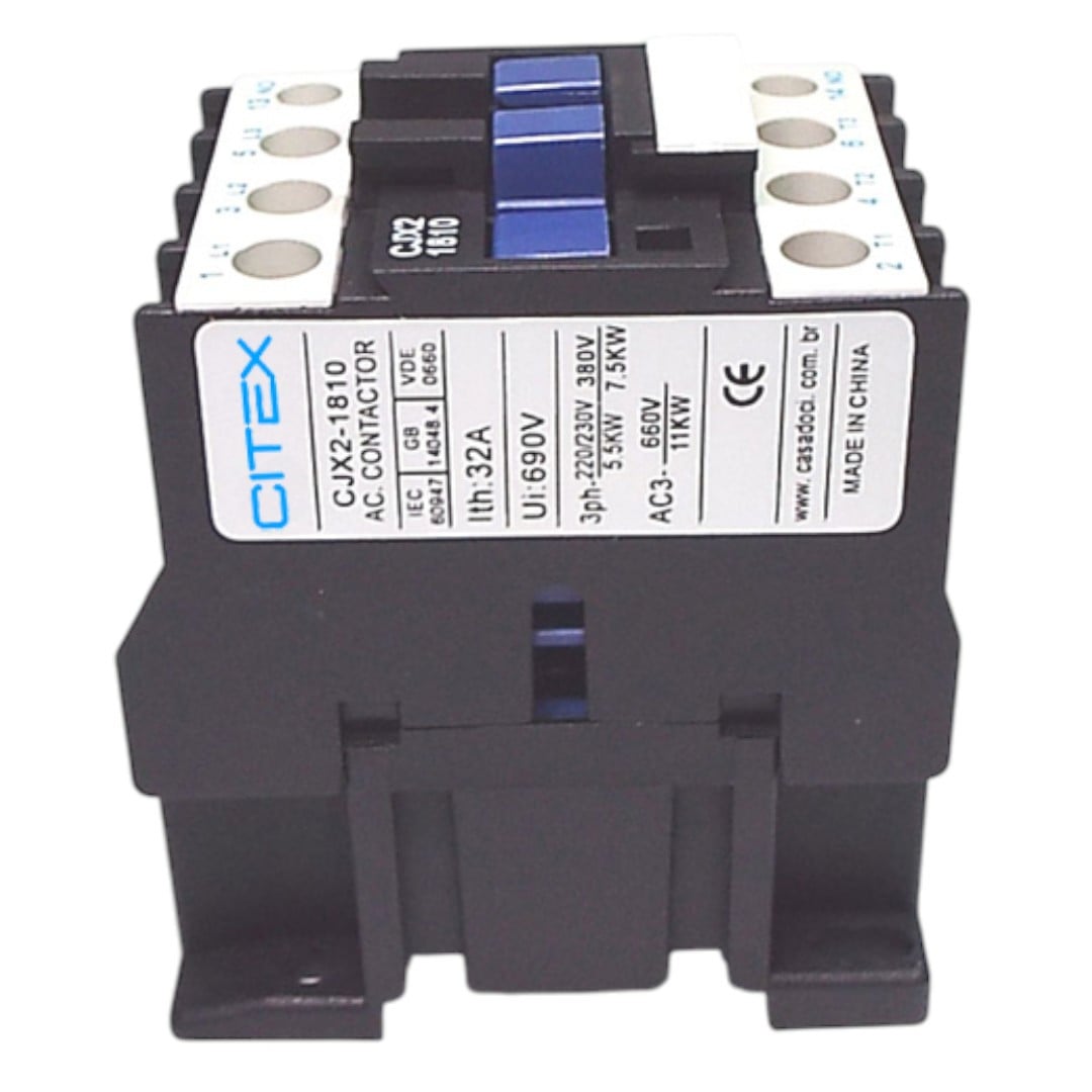 CJX2-1810 M7 220V 50/60HZ CONTATOR TRIPOLAR 18A +CONT. AUX.