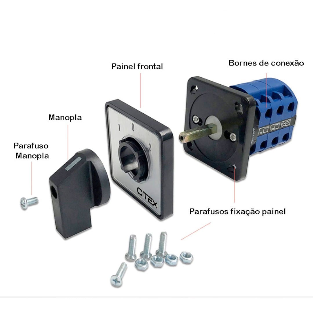 LW26-20 D0723/3 CHAVE COMUTADORA 3 POLOS P/ GERADOR E REDE