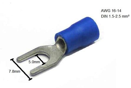 SV2-5 TERMINAL FORQUILHA GARFO AZUL 1,5-2,5mm² M5 COM 100