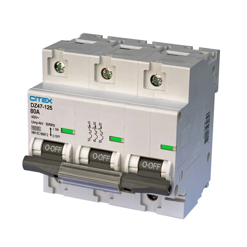 DZ47-125 C80A 3P DISJUNTOR TRIPOLAR DIN